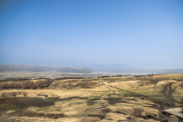 March 25 2025 Scenic Landscape with Vast Sky and Peaceful Countryside Fields, Japan