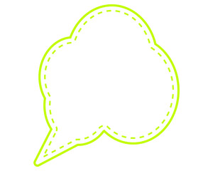 シンプルな点線付き吹き出し　雲形