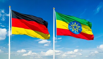 ドイツの国旗とエチオピアの国旗(Germany flag & Ethiopia flag.)

