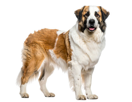Strong Armenian Gampr Dog Standing Proudly, isolated on transparent background.