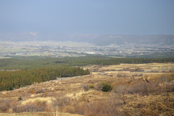 March 25 2025 Scenic Landscape with Vast Sky and Peaceful Countryside Fields, Japan