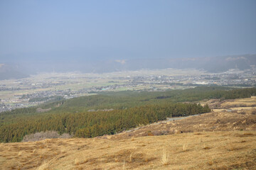 March 25 2025 Scenic Landscape with Vast Sky and Peaceful Countryside Fields, Japan