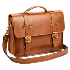 brown leather bag isolated