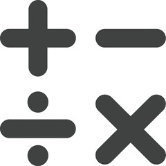 Fototapeta premium Simple Illustration of Isolated Mathematical Symbols, Addition, Subtraction