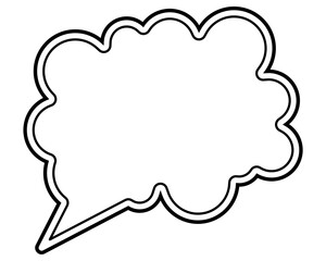 シンプルな二重線の吹き出し　雲形