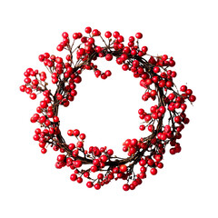 Red Berry Wreath Festive Decoration Winter Holiday