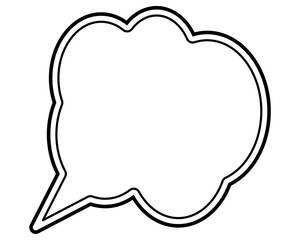 シンプルな二重線の吹き出し　雲形