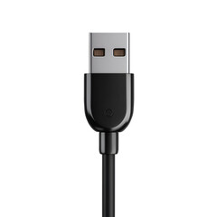 USB Cable Connector Close Up View Black and Silver