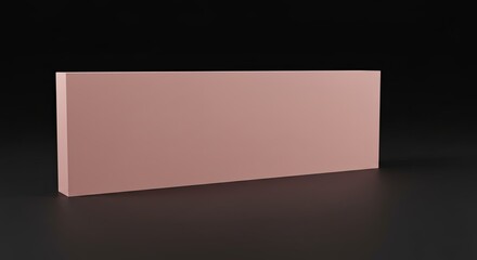 Minimalist pink rectangular block on dark background
