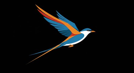 Speedy colorful swallow vector illustration