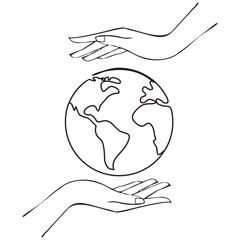 hands with globe illustration.eps