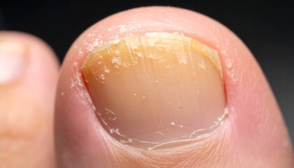 Fototapeta premium Damaged toenail closeup