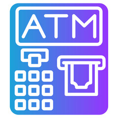 Atm glyph gradient icon