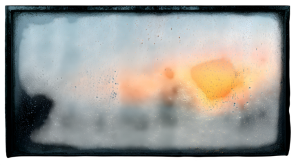 Rainy Window Sunset, isolated on transparent background