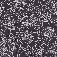seamless floral pattern, hand drawing flowers illustration