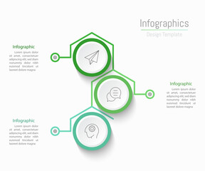 Infographic 3 options design elements for your business data. Vector Illustration.