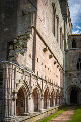 ruins of melrose abbey, melrose, scottish borders, east lothian, scotland, uk