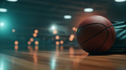 Basketball and Bag: Pre-Game Prep in Moody Lighting