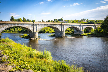 bridge over river tweed, kelso, scotland, east lothian, scottish borders, uk