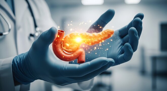 World Pancreatic Cancer Day pancreas symbolizing treatment and health - Powered by Adobe
