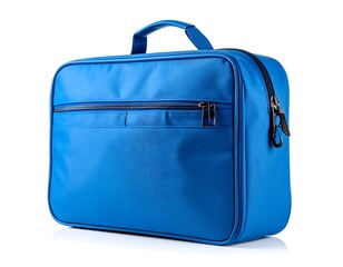 Blue, rectangular, zippered travel bag