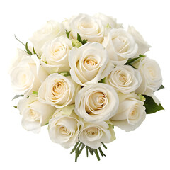 Obraz premium Elegant White Rose Bouquet: Perfect for Weddings & Celebrations