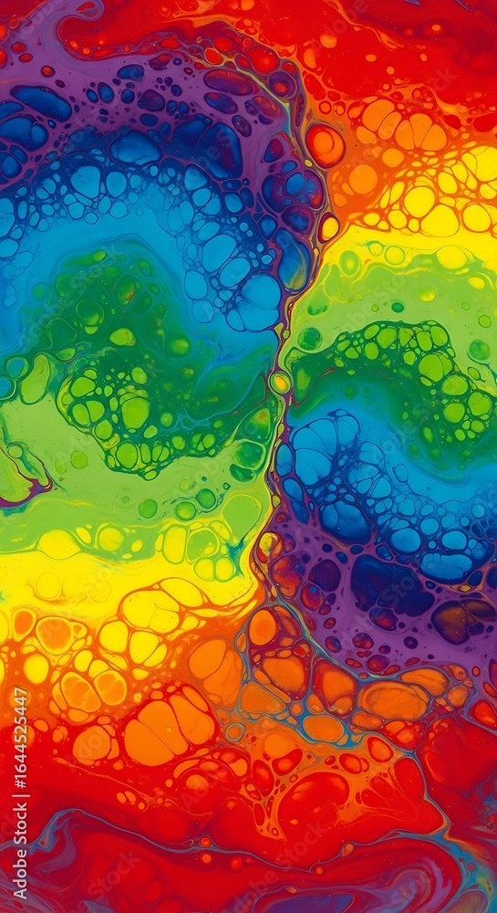 Poster fluid spectrum kaleidoscope, an explosion of vibrant colors merging and intertwining in dynamic