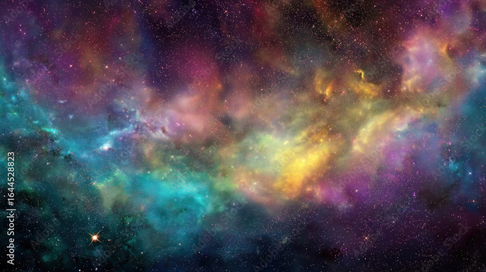 Wall mural star constellations and galaxies on the background of outer space in universe. cosmos with colorful 