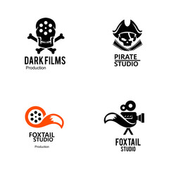 Film studio logo concept with skull and fox