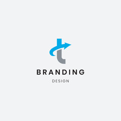 T logo branding identity abstract logo design