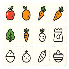 Autumn fruits  Icon Grid