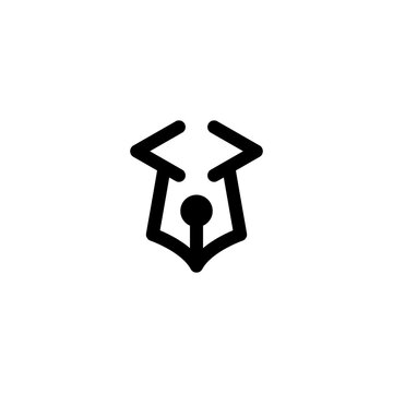 Minimal programmer code writer pen logo vector