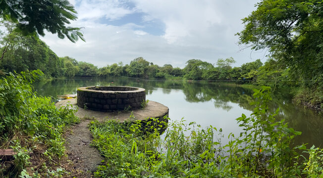 natural beauty view relaxation, Nagave Talav (Lake) in Palghar, Maharashtra. 