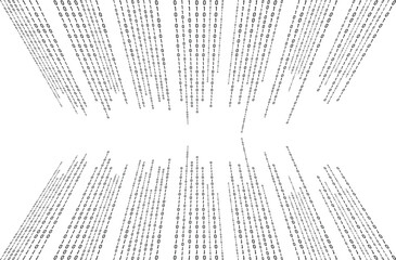 Binary Code One and Zero Displayed Matrix Digital Art with binary computer code.