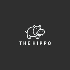 Obraz premium Hippo logo with a strong and friendly style for line and approachable branding.