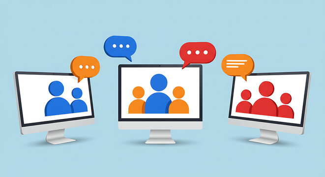 Digital communication and collaboration through online video conferencing and messaging platforms