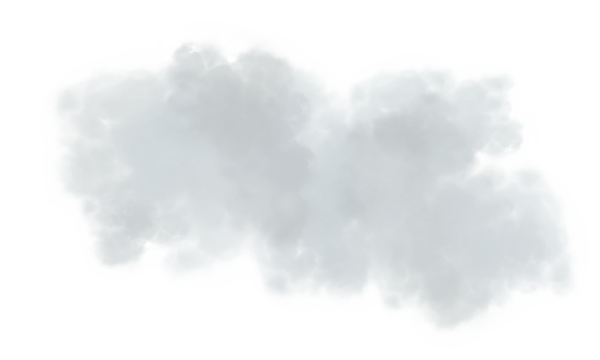 Isolated fluffy cloud in grayscale against a stark black background design isolated on transparent background