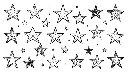 Hand-drawn star collection