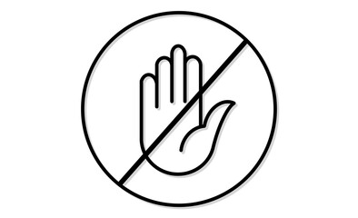 止まれ標識の線画イラスト素材アイコン