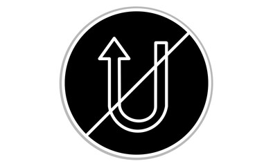 道路標識Uターン禁止アイコン素材