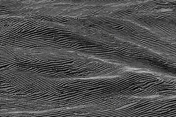 Abstract textured surface, appearing like undulating hills or waves, composed of repeating small dots