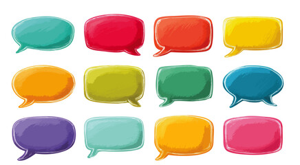 Set of colorful bubble speech vector