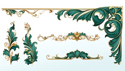 Ornate gold and teal decorative elements