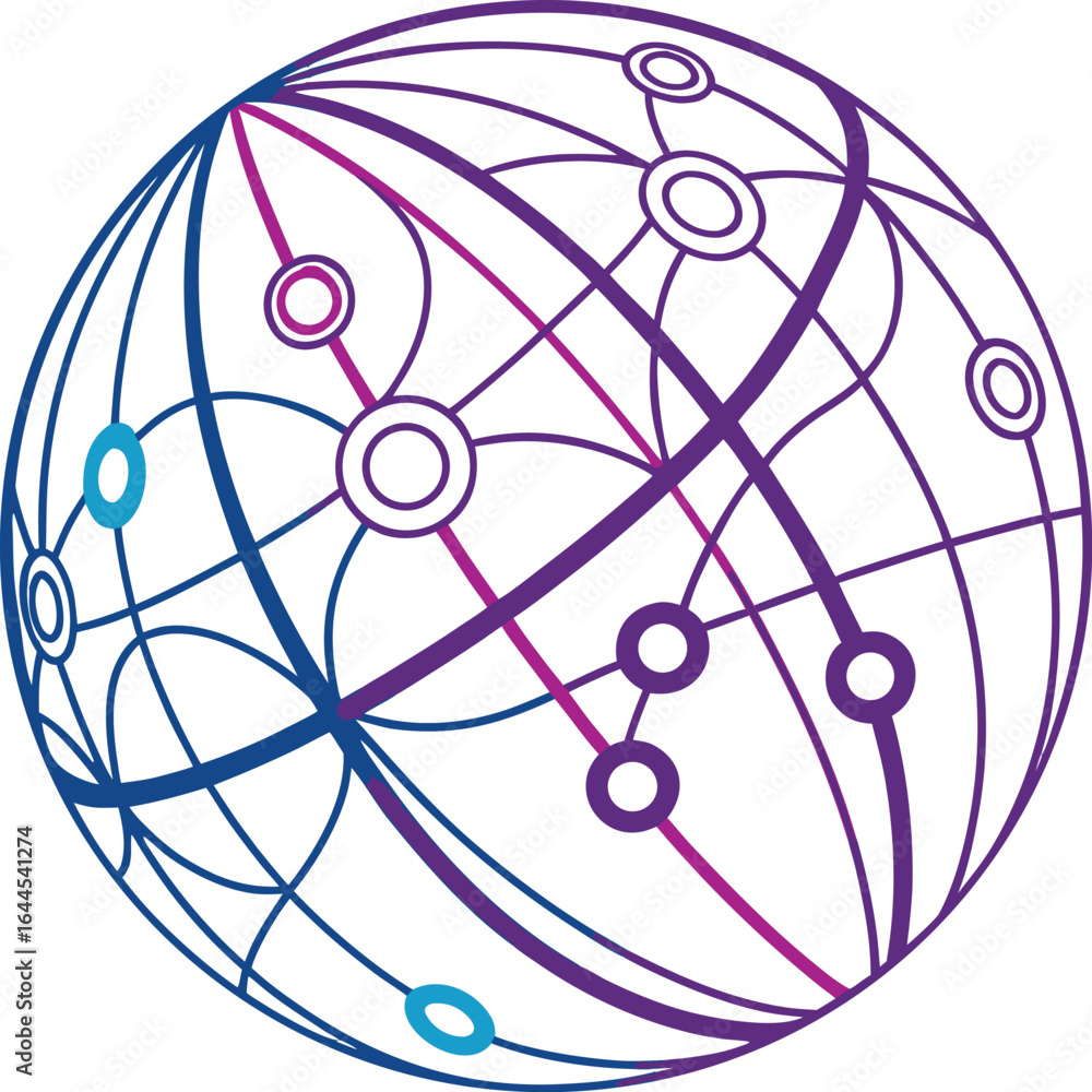 Poster abstract ai network globe icon representing global connectivity and artificial intelligence featurin