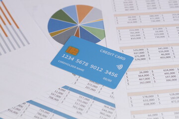 Businessman analyzing data charts and reports for marketing strategy, financial planning,...