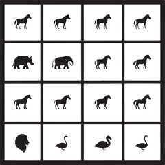 Obraz premium African Animal Silhouettes Icons