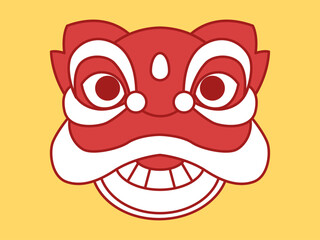 Lion dances icon. Asian culture vector icon. Flat illustration concept.