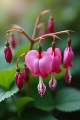 Delicate Pink Heart Shaped Flowers Hanging Beautifully on a Thin Stem