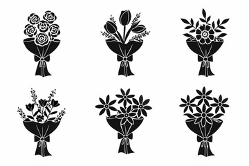 Elegant floral bouquet collection for weddings, birthdays, and special celebrations, ideal for graphic design projects and invitations, offering a timeless romantic touch