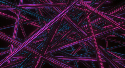 'Vibrant neon lines intertwine in a dynamic geometric pattern, creating a futuristic and mesmerizing visual experience against ...
